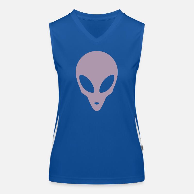 Silhouette eines Alienkopfes Funktionelles Kontrast-Tank Top für Frauen