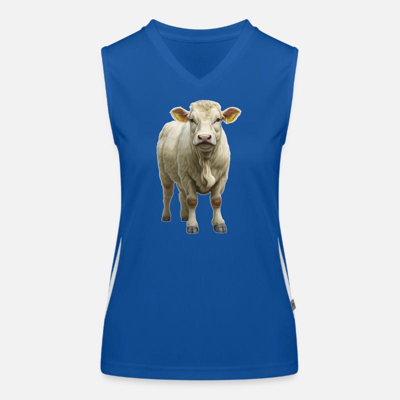 Charolais Rind Funktionelles Kontrast-Tank Top für Frauen
