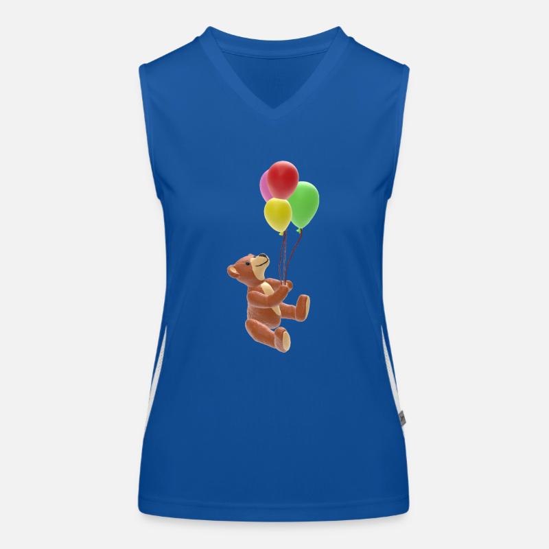 Teddy mit bunten Ballons - 3D Funktionelles Kontrast-Tank Top für Frauen