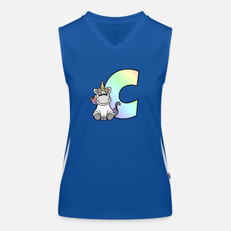 Licorne Lettre C Débardeur respirant contrasté Femme