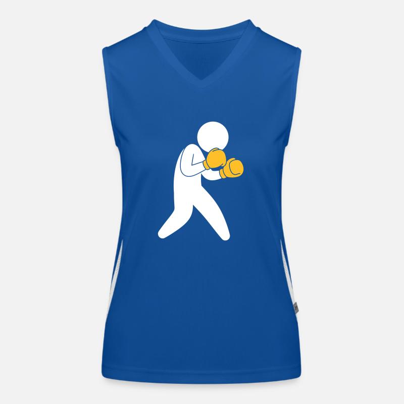 A Boxer Exercising In The Ring Women's Functional Contrast Tank Top