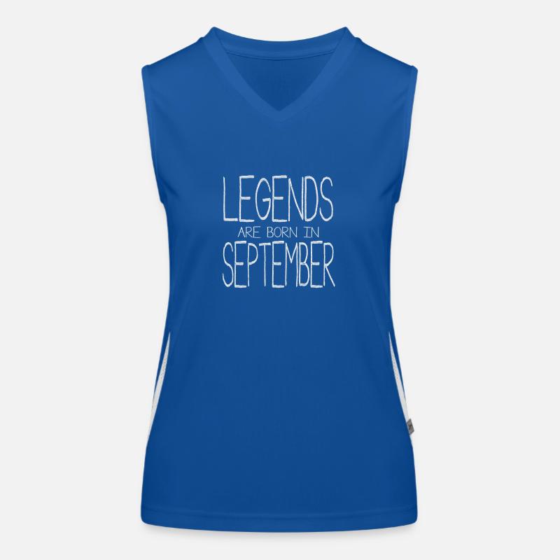 Legends Are Born In September Funktionelles Kontrast-Tank Top für Frauen