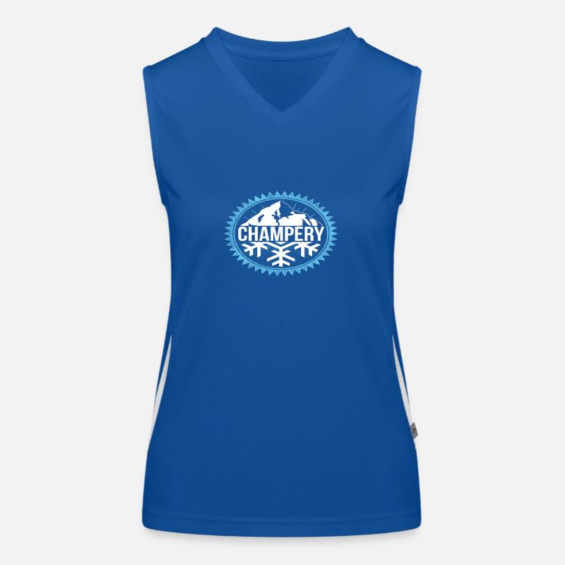Champery Winter Berge Funktionelles Kontrast-Tank Top für Frauen