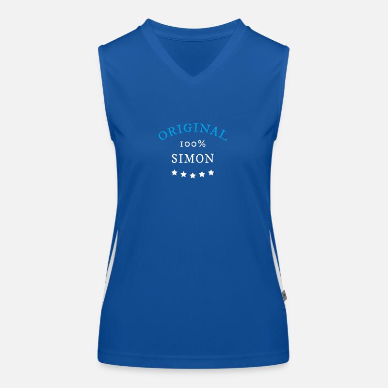 Original 100% Simon, gift, name - Women's Functional Contrast Tank Top - royal/white