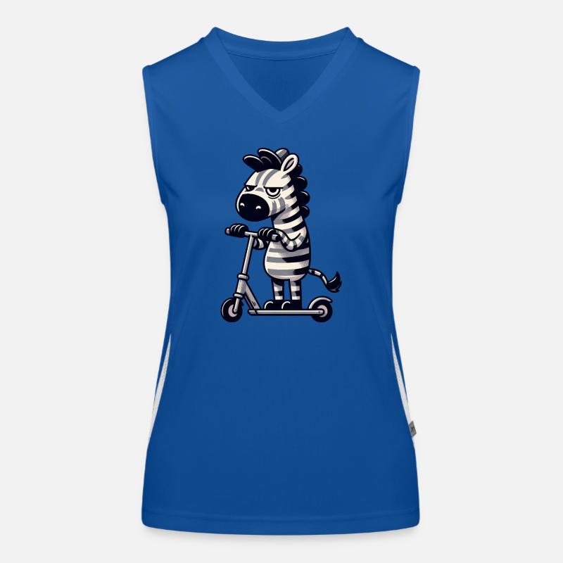 Zebra Kickroller Skurril Lustig Comic Funktionelles Kontrast-Tank Top für Frauen