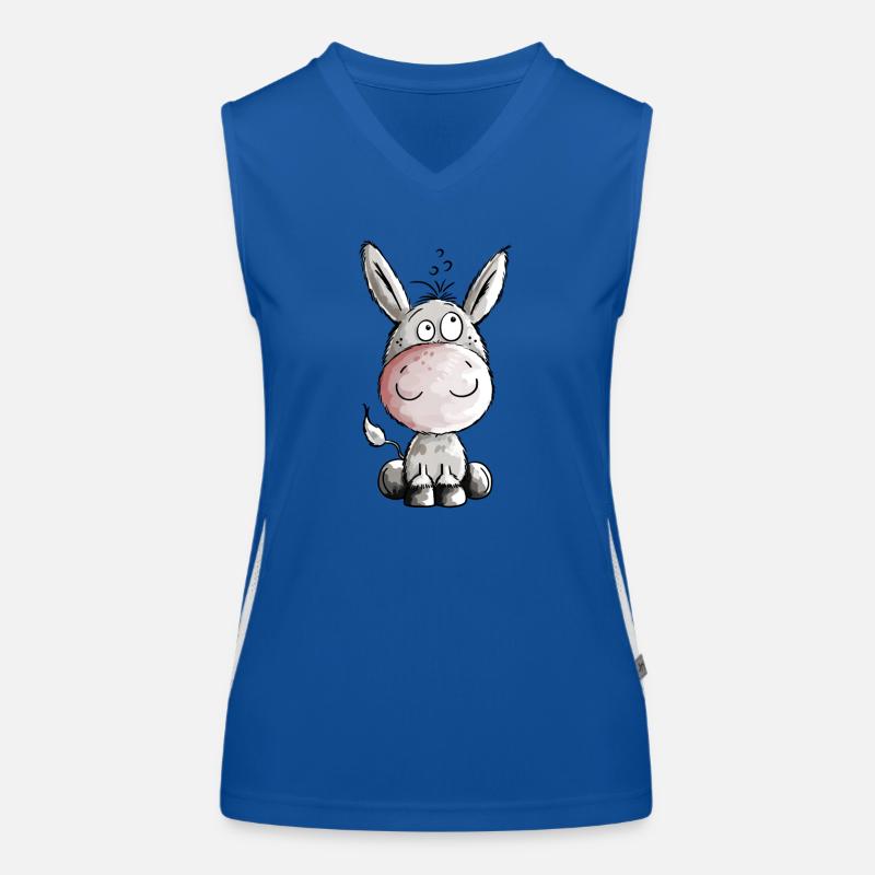 Kleiner Esel - Eselchen - Comic - Tiere Funktionelles Kontrast-Tank Top für Frauen