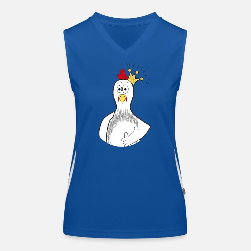 Huhn mit Krone Funktionelles Kontrast-Tank Top für Frauen