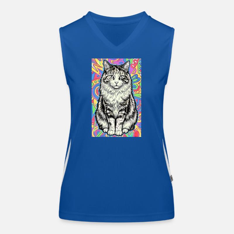 Katze Funktionelles Kontrast-Tank Top für Frauen