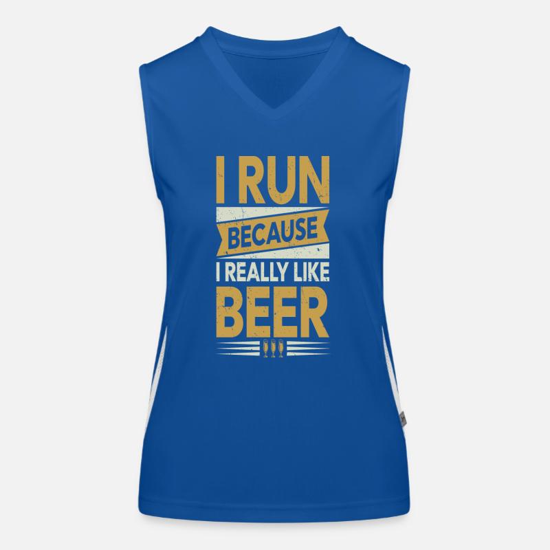 I run because i really like Beer Women's Functional Contrast Tank Top