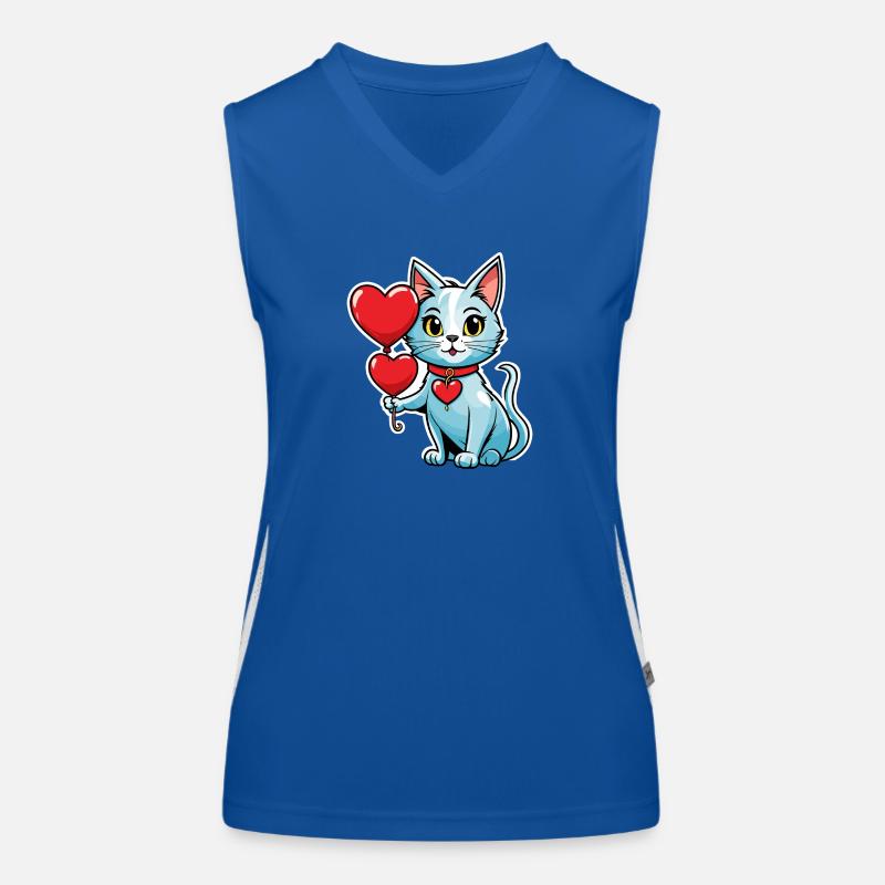 Coeur de chat - Saint-Valentin Débardeur respirant contrasté Femme