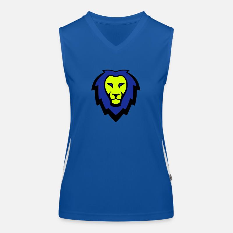 Löwe Maskottchen Logo Funktionelles Kontrast-Tank Top für Frauen