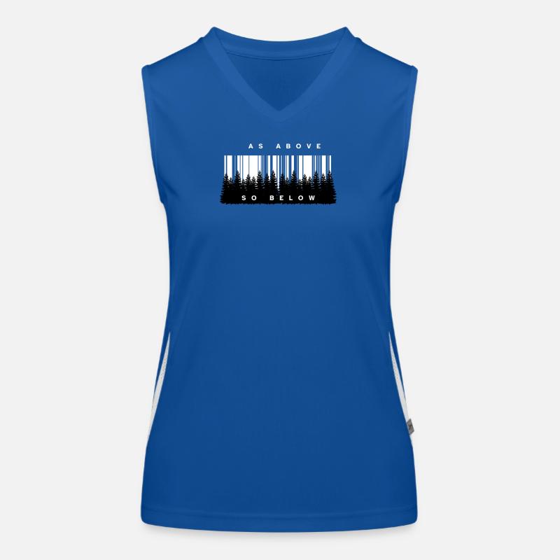 Comme ci-dessus, ainsi en dessous du code-barres forêt Débardeur respirant contrasté Femme