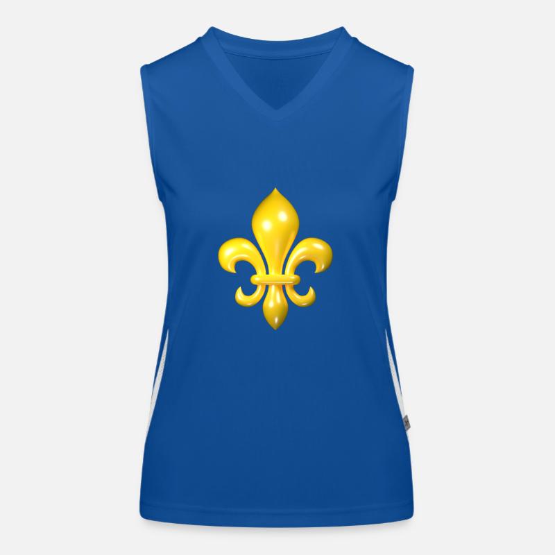 Fleur de Lys jaune Débardeur respirant contrasté Femme