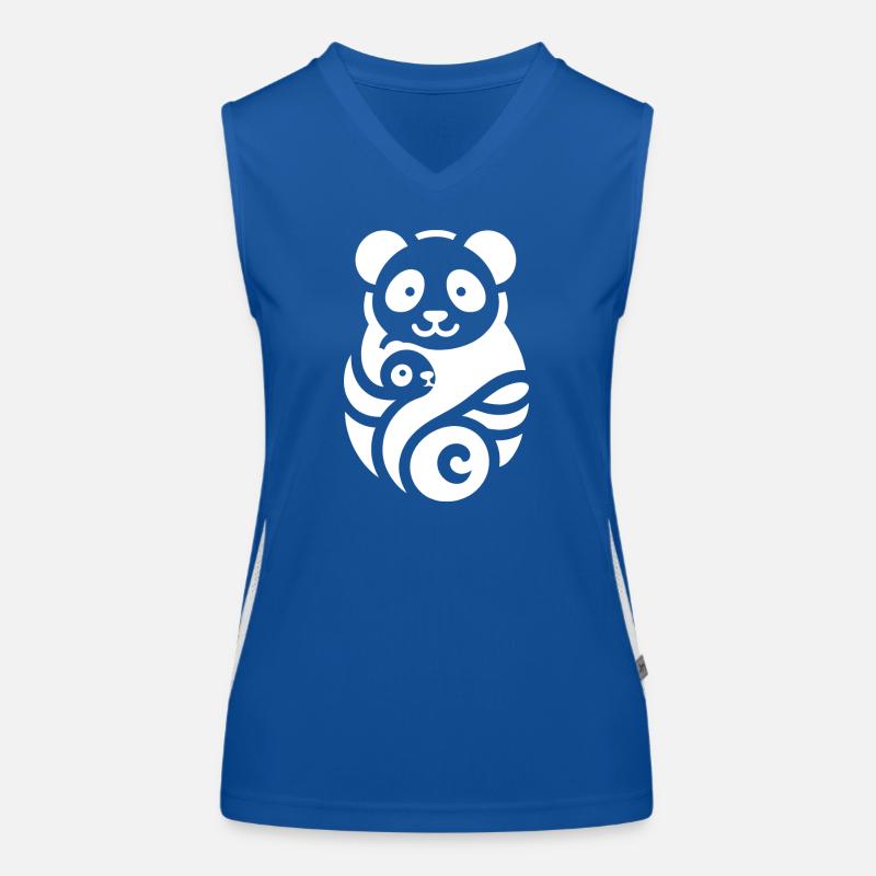 Panda Mutter Kind Silhouette Minimalistisch Funktionelles Kontrast-Tank Top für Frauen