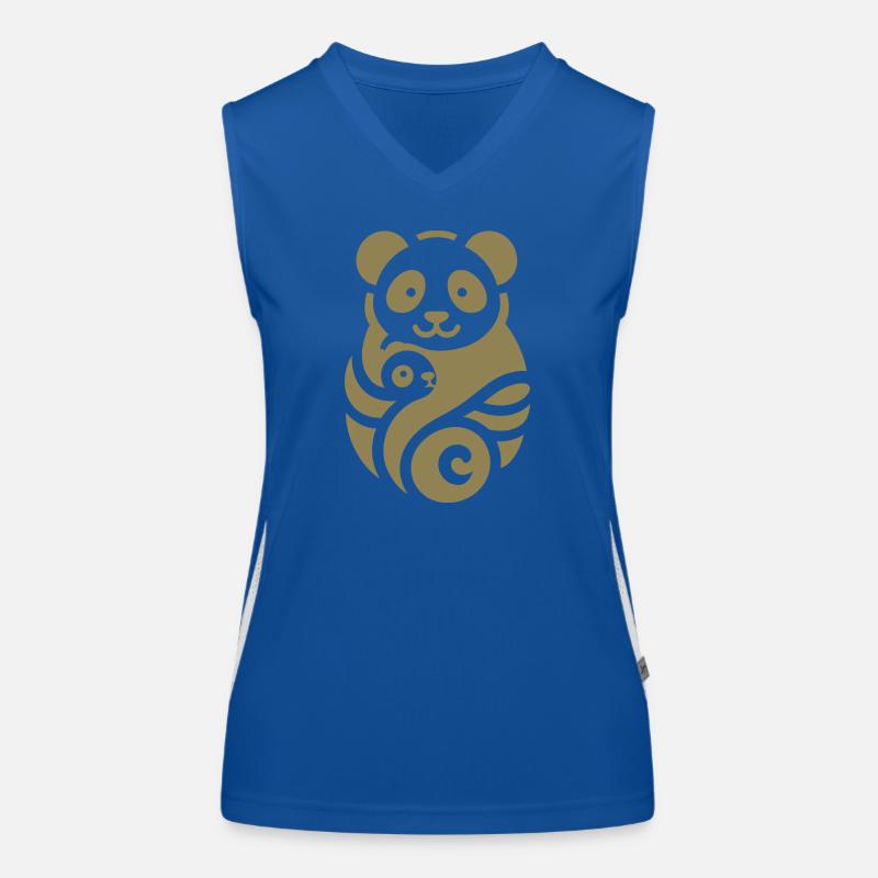 Panda Mutter Kind Silhouette Minimalistisch Funktionelles Kontrast-Tank Top für Frauen