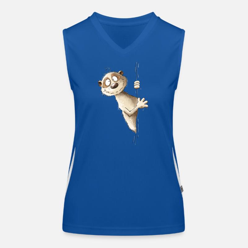 Drolliges Erdmännchen I Wildtier Tiere Funktionelles Kontrast-Tank Top für Frauen