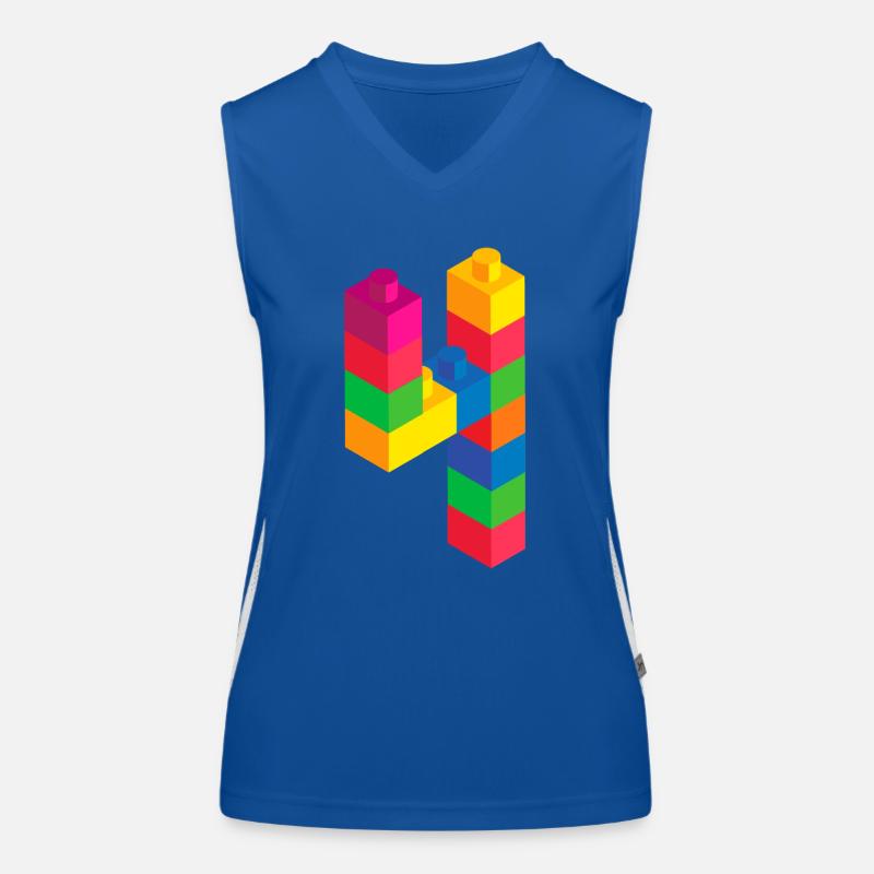 Cute Block Building 4th Birthday Gift 4 ans Débardeur respirant contrasté Femme