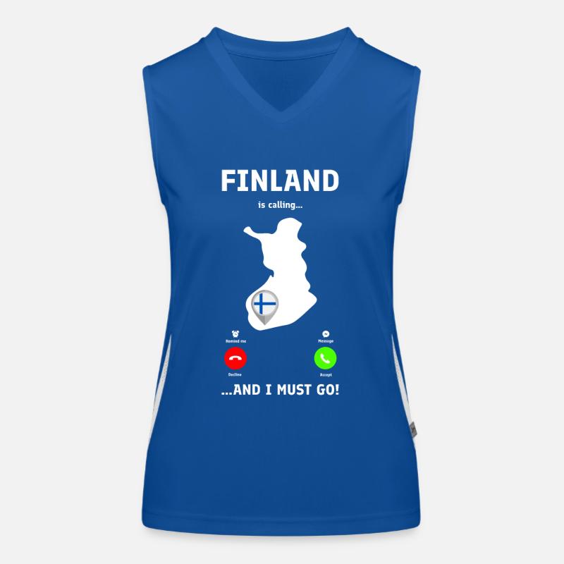 Finnland ruft - Lustiges Design für eingehende Anrufe Funktionelles Kontrast-Tank Top für Frauen