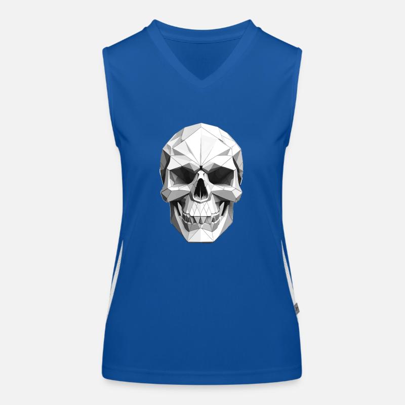 Crâne - Design Low Poly Débardeur respirant contrasté Femme