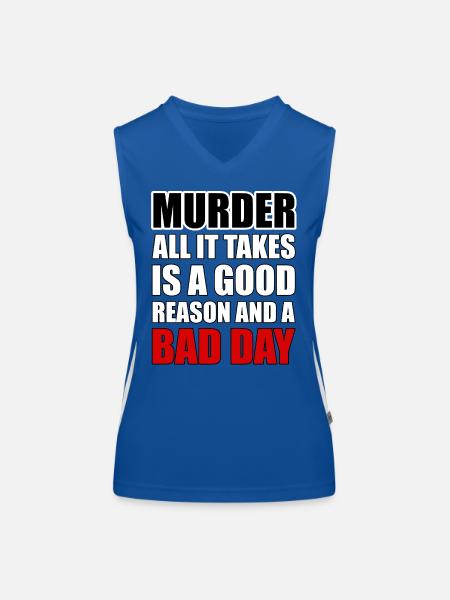 Murder – A Good Reason and a Bad Day - Women's Functional Contrast Tank Top - royal/white - Front