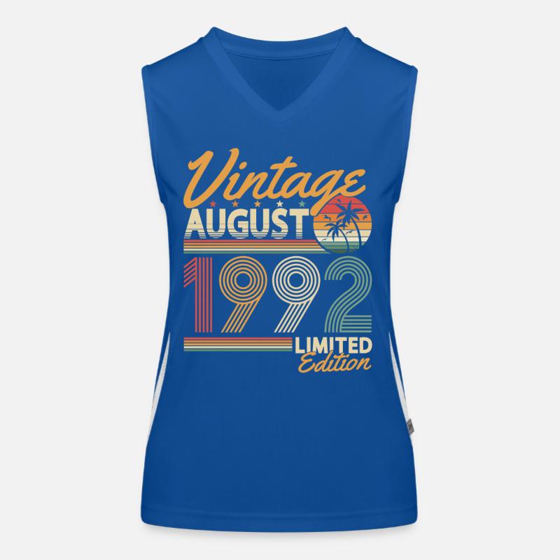Août 1992 Vintage Anniversaire Rétro Débardeur respirant contrasté Femme