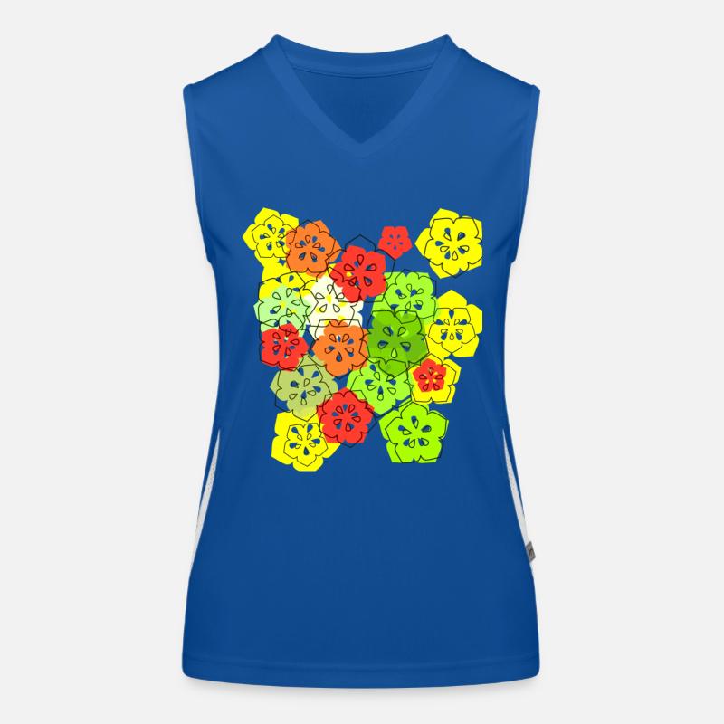 fleurs, fleur, coloré, fleurs, abstrait Débardeur respirant contrasté Femme