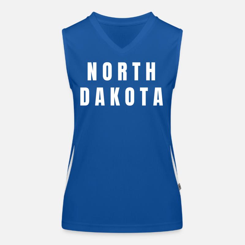 N O R T H D A K O T A. North Dakota with white text. Women's Functional Contrast Tank Top
