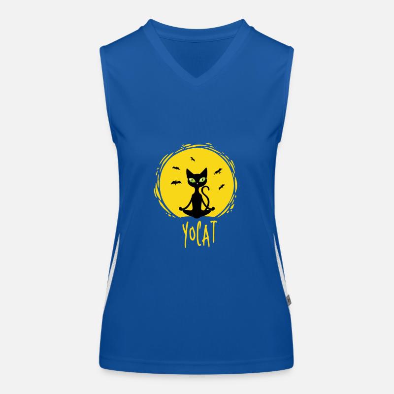 Yochat - schwarze Katze Funktionelles Kontrast-Tank Top für Frauen