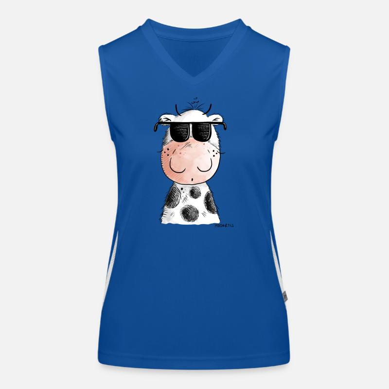 Coole Kuh mit Brille I Kuh mit Sonnenbrille Funktionelles Kontrast-Tank Top für Frauen