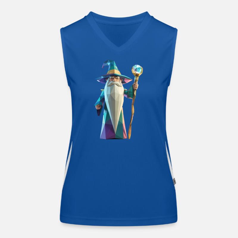Wise Wizard - Cool Low Poly Logo Débardeur respirant contrasté Femme