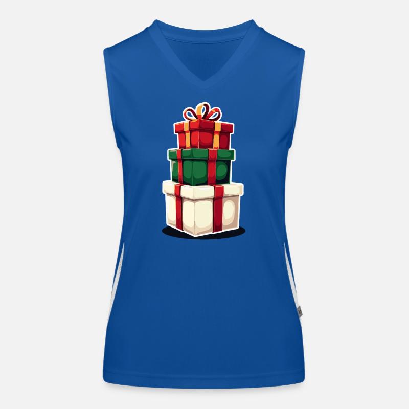 Illustration gestapelter Geschenkboxen Funktionelles Kontrast-Tank Top für Frauen