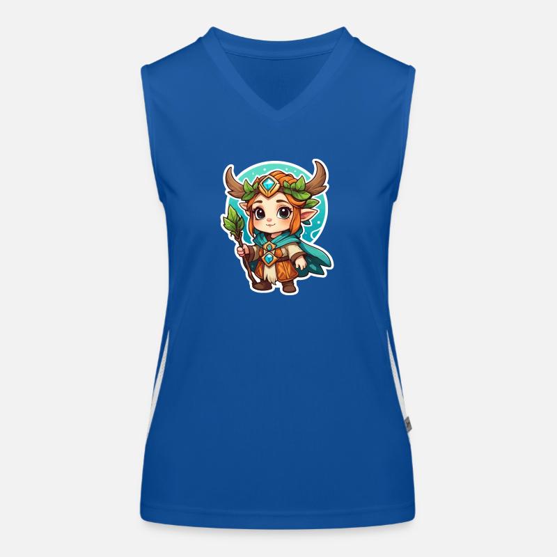 Druide Niedlich Illustration Funktionelles Kontrast-Tank Top für Frauen