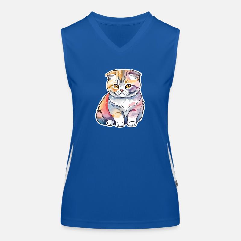 Scottish Fold Scottish Fold-Eared Cat Women's Functional Contrast Tank Top