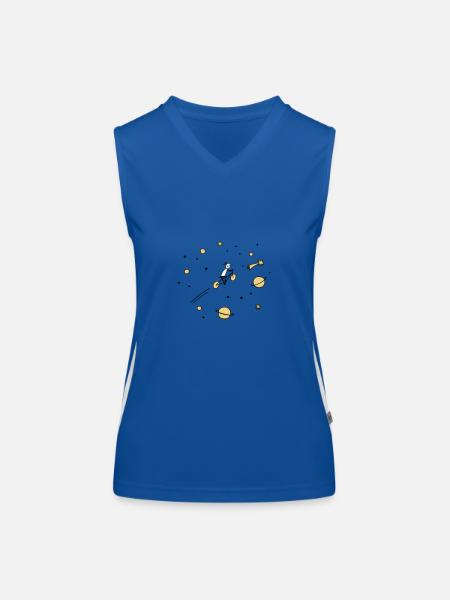 Weltall-Radler - Funktionelles Kontrast-Tank Top für Frauen - Royal/Weiß - Vorne