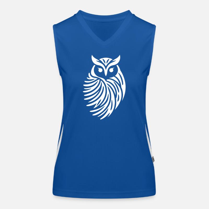 Minimalistische Eule Abstrakte Silhouette Funktionelles Kontrast-Tank Top für Frauen