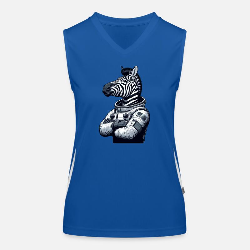 Zebra Astronaut: Space Exploration Women's Functional Contrast Tank Top