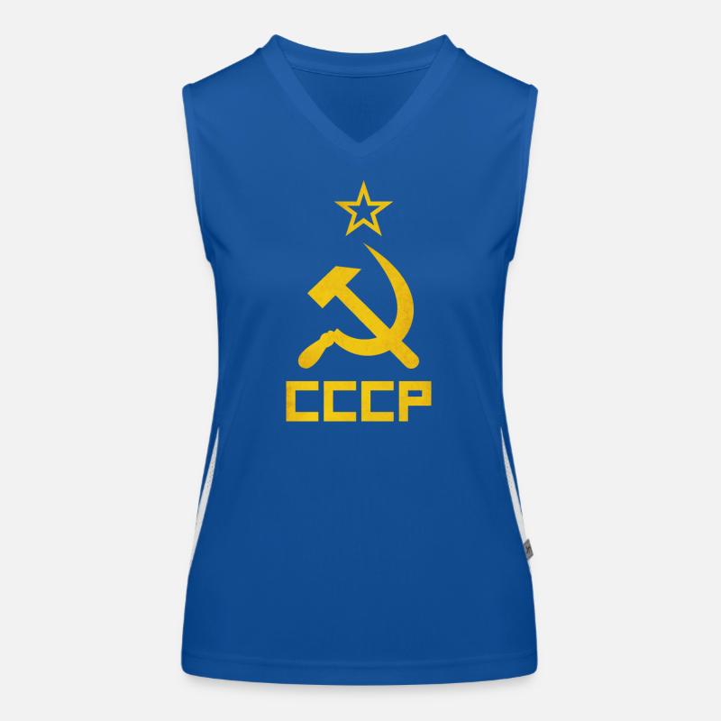 CCCP Hammer und Sichel Funktionelles Kontrast-Tank Top für Frauen