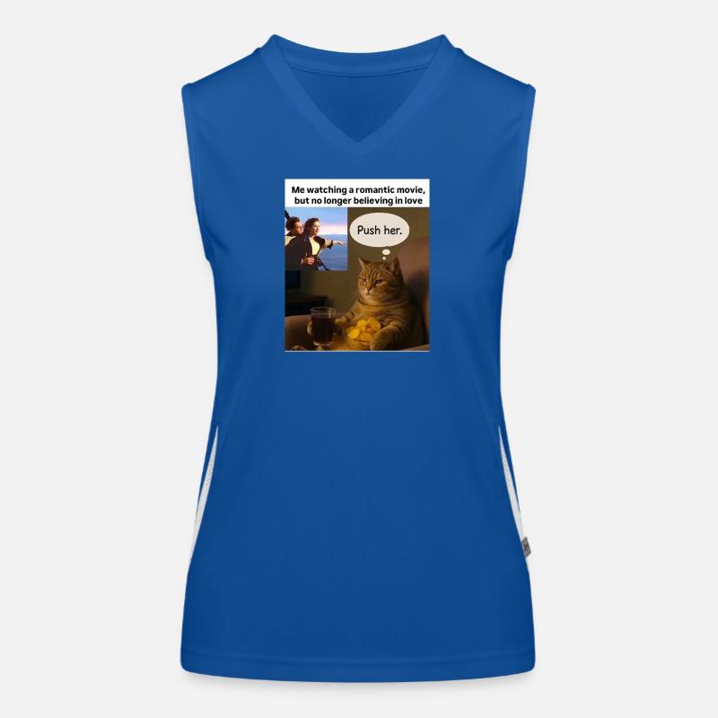 Katze Meme Push Romantik Funktionelles Kontrast-Tank Top für Frauen