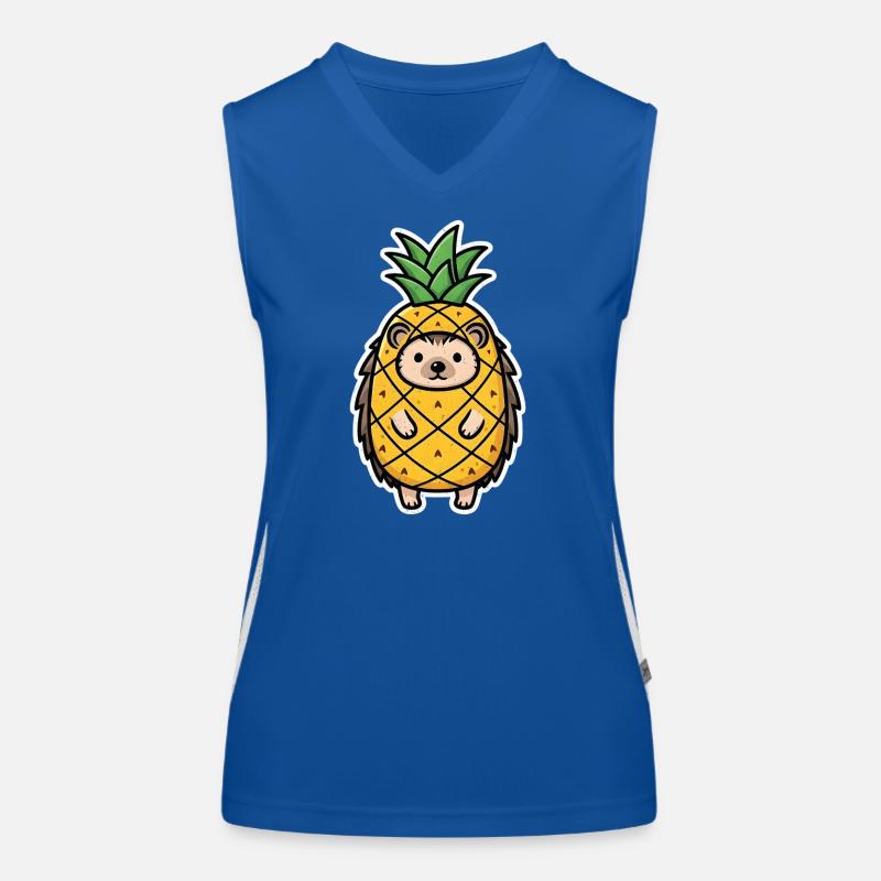 Ananas hérisson mascotte hérisson en costume d’ananas Débardeur respirant contrasté Femme