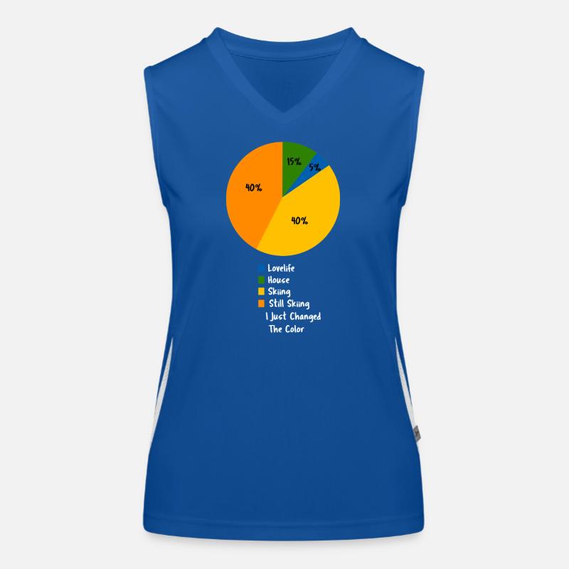 Retro Bergski Wintersportarten Funktionelles Kontrast-Tank Top für Frauen