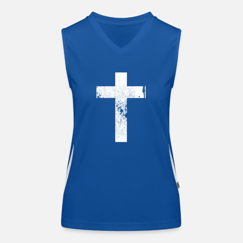 Cross Grunge White Women's Functional Contrast Tank Top