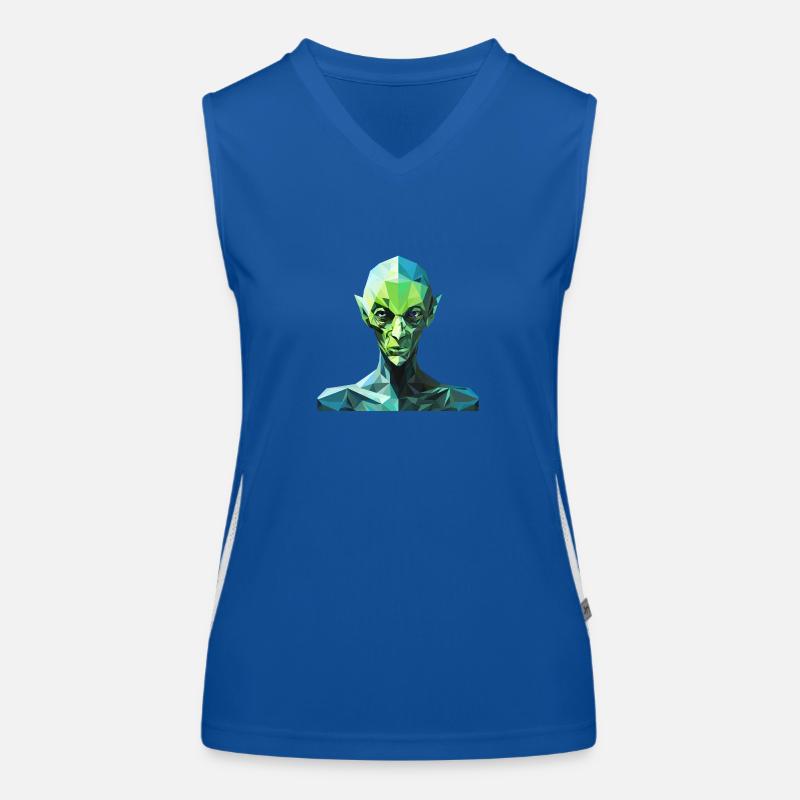Alien im Polygon-Stil Funktionelles Kontrast-Tank Top für Frauen