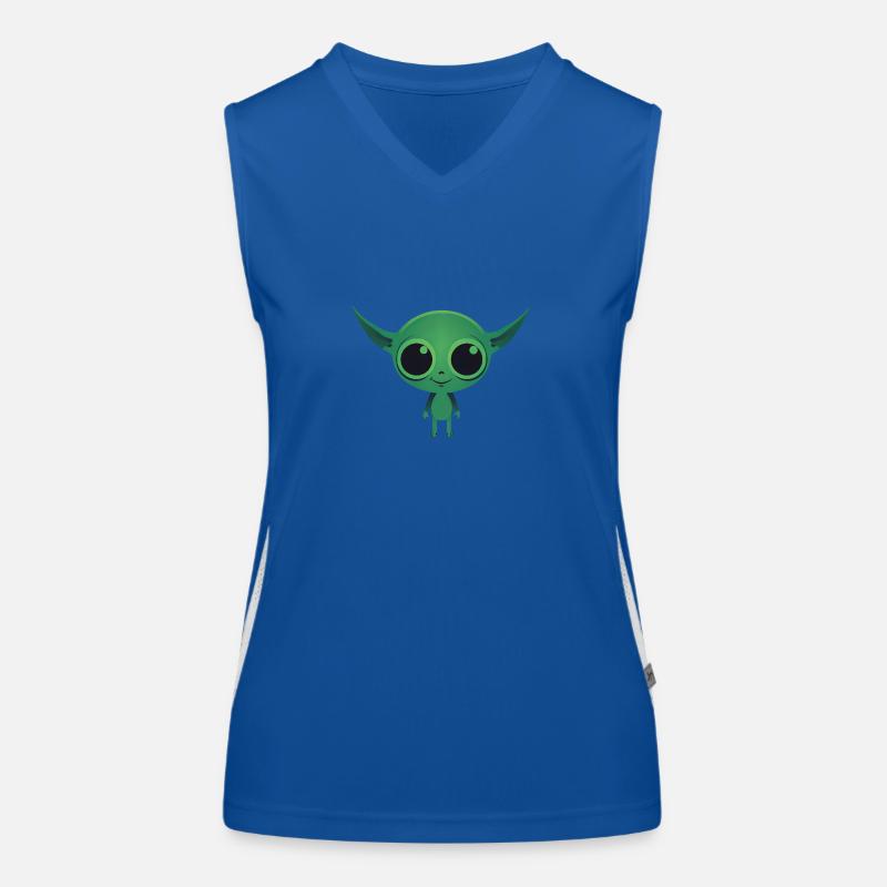 Süßer grüner Alien Funktionelles Kontrast-Tank Top für Frauen