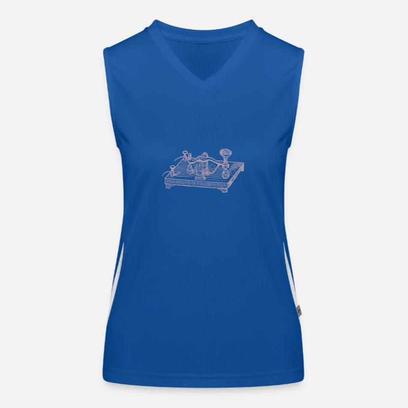 Vintage Morsecode Gerät, Retro Kommunikation Funktionelles Kontrast-Tank Top für Frauen