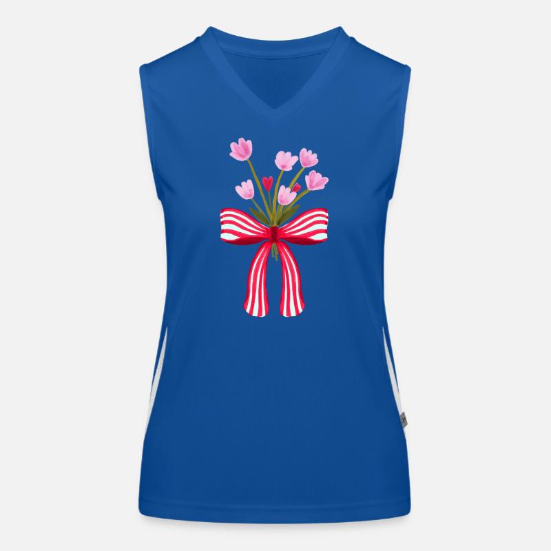 Aquarell-Blumen mit Schleife Funktionelles Kontrast-Tank Top für Frauen