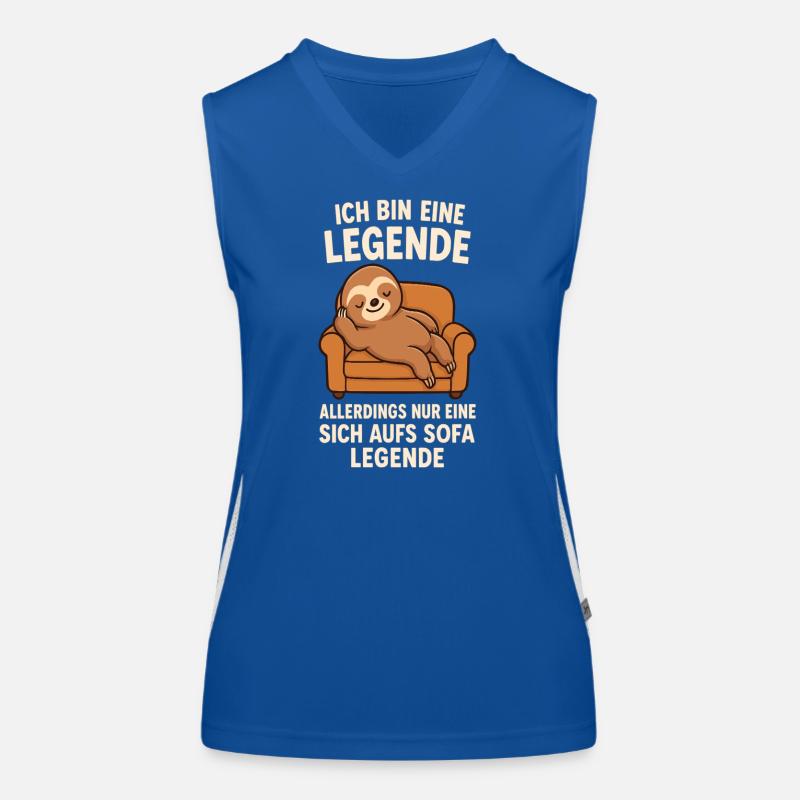 Faultier Sofa Legende Lustiger Spruch Funktionelles Kontrast-Tank Top für Frauen