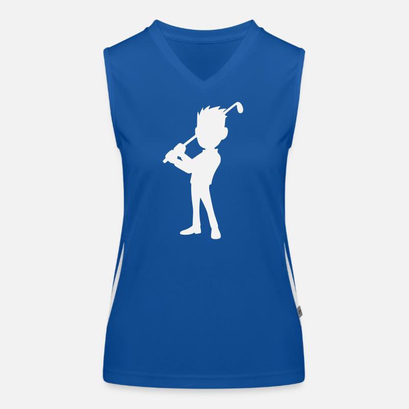 Golf-Design, Golfer Silhouette Funktionelles Kontrast-Tank Top für Frauen