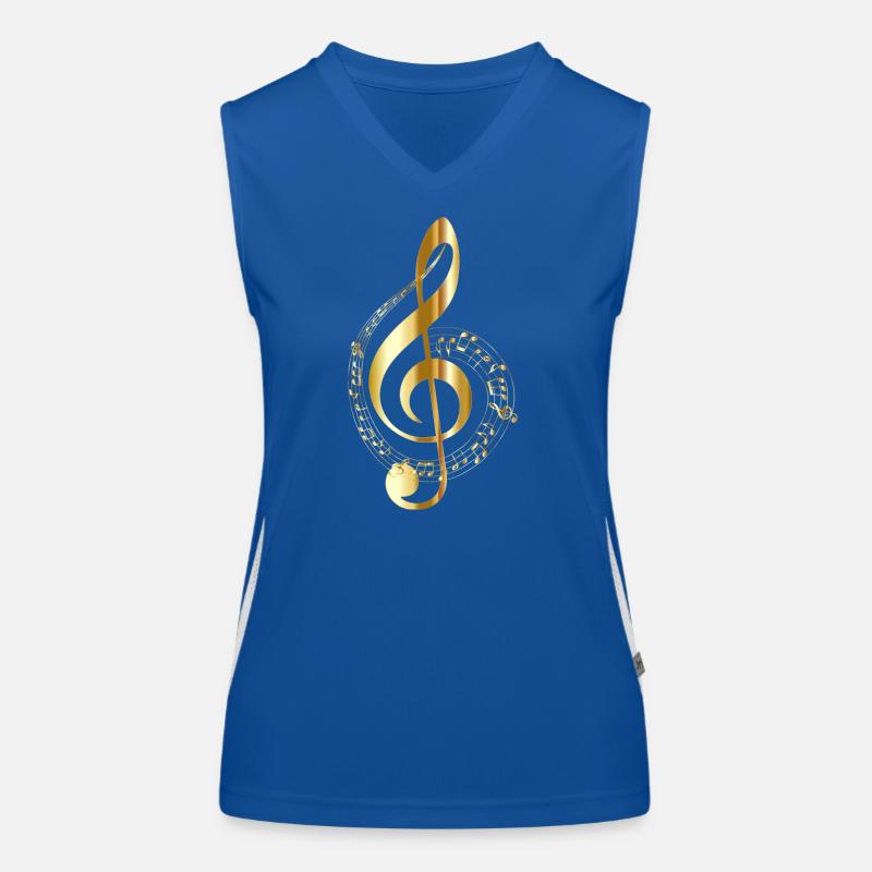 musical note - Women's Functional Contrast Tank Top - royal/white