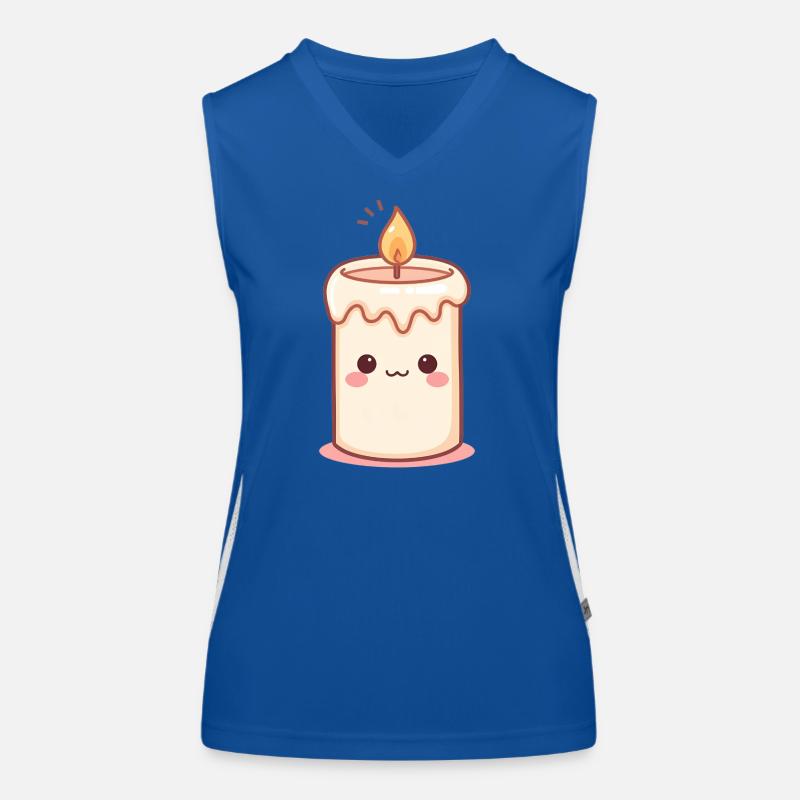Bougie kawaii avec visage amical Débardeur respirant contrasté Femme
