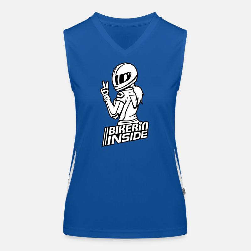 Bikerin inside (Farben änderbar) Funktionelles Kontrast-Tank Top für Frauen